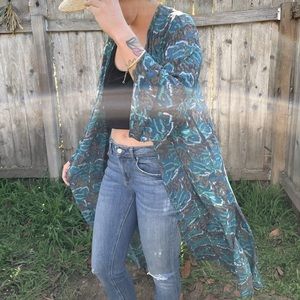 Colorful blue kimono